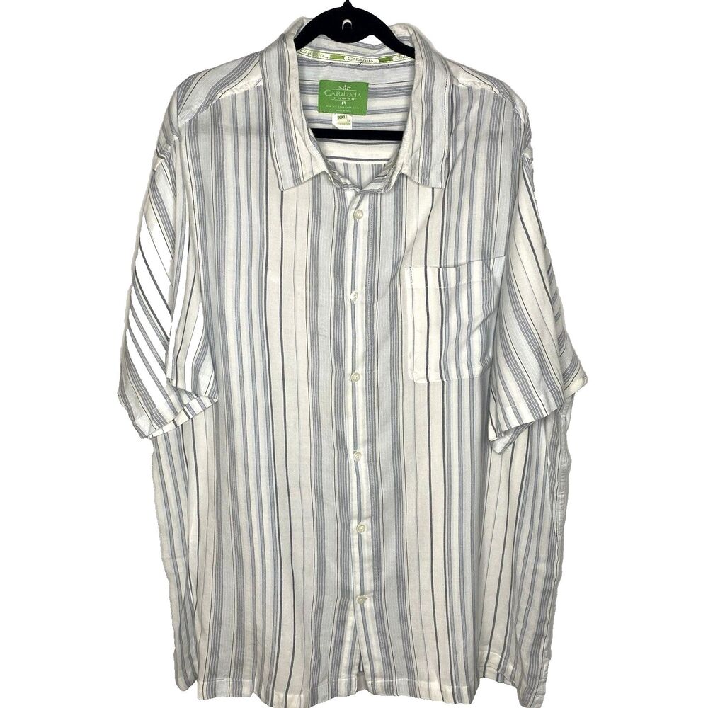 Cariloha Bambu Shirt Mens XXL Bamboo Organic Cotton Button Short Sleeve White